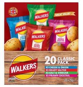 Walkers Classic Variety Multipack Crisps Box 20 Pack x 25g