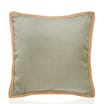 The Outdoor Edit Earthed Raffia Trim Cushion - Green 