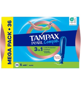Tampax Pearl Compak Super Tampons 36 Pack