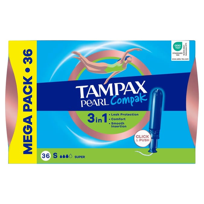 Tampax Pearl Compak Super Tampons 36 Pack