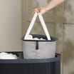 Home Collections Ribbed Bamboo Double Laundry Hamper
