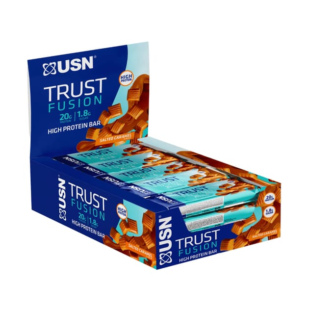 USN Trust Fusion Salted Caramel Protein Bar 55g x 15 Home Bargains