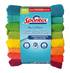 Spontex Microfibre Collection Cleaning Cloths 8 Pack