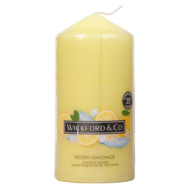  Wickford & Co Scented Small Pillar Candle - Frozen Lemonade 