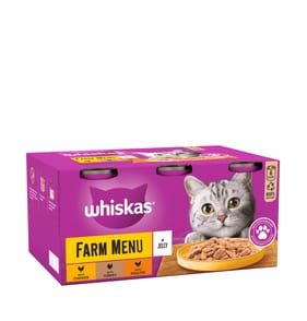 Whiskas Farm Menu With Jelly 1+ Adult Wet Cat Food Tins 6x400g
