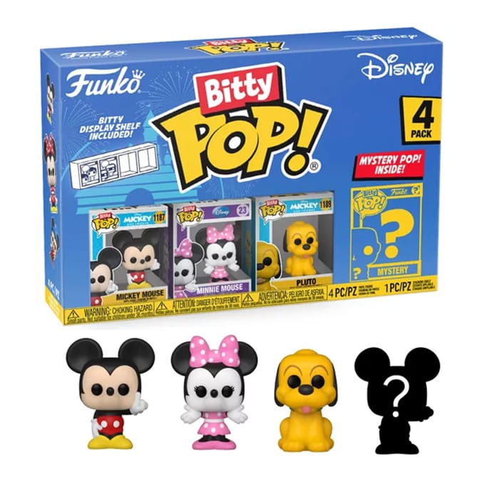 Funko Bitty Pop! Disney Mini Vinyl Figure 4 Pack - Mickie Mouse, Minnie Mouse & Pluto