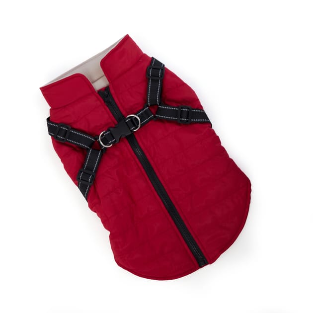 My Pets Harness Dog Coat Red Home Bargains