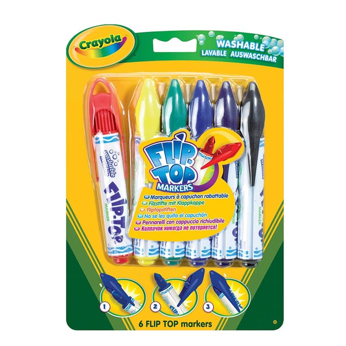 Crayola Flip Top Markers 6 Pack