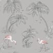 Flamingo Lake Wallpaper 12381 - Grey