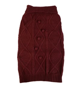 My Pets Cable Knit Jumper Burgundy