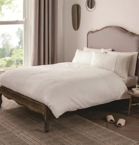 The Threadery White 100% Cotton Waffle Duvet Set - Double