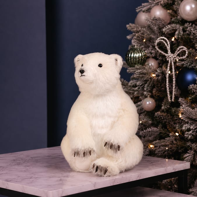 Frosted Spirit Sitting Plush Polar Bear