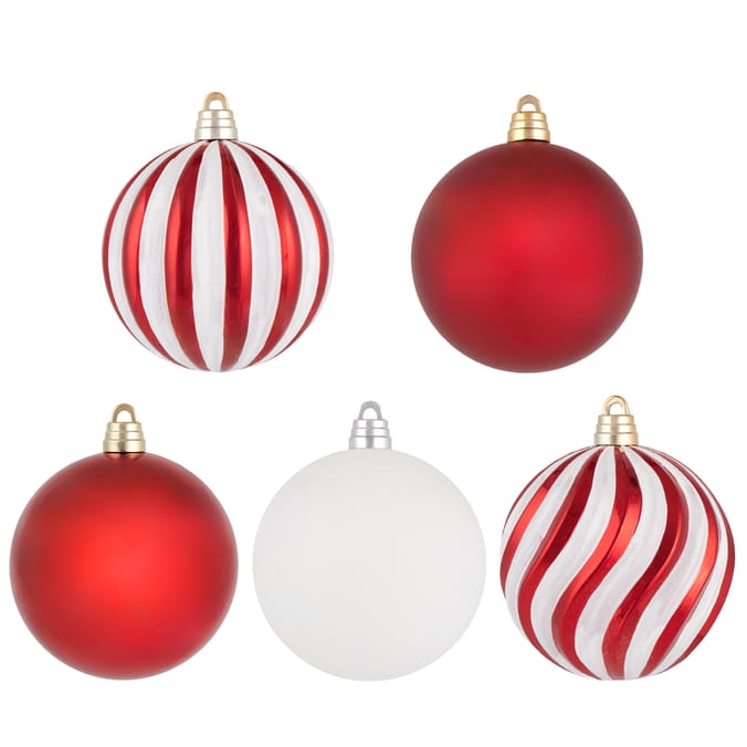 Festive Feeling 15cm Christmas Baubles 5 Pack - Candy Cane