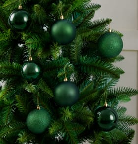 Festive Feeling Mixed Size Christmas Baubles 25 Pack - Green