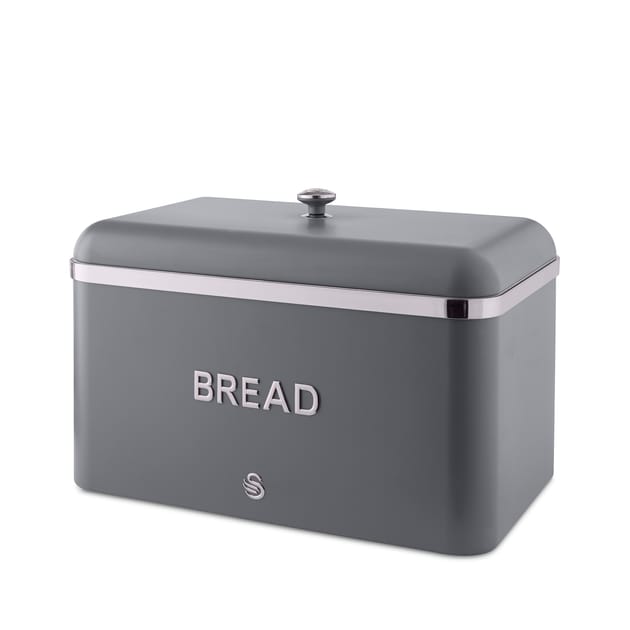 Swan Carlton Bread Bin Grey Home Bargains