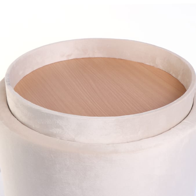 Home Collections Velvet Storage Stool With Tray