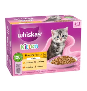 Whiskas Kitten 2-12 Months Poultry in Jelly Pouches 12 x 85g