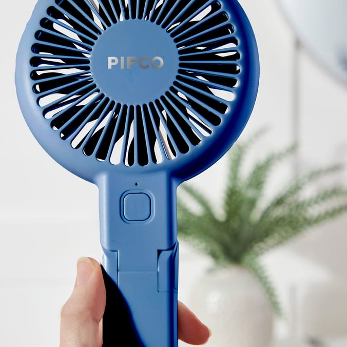 Pifco 2-In-1 Rechargeable Handheld Fan - Blue