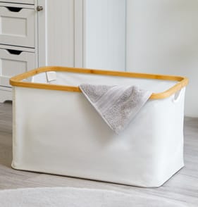 Home Collections Bamboo Rim Laundry Basket