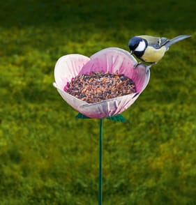 Jardin Metal Flower Stake Bird Feeder