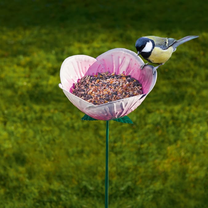 Jardin Metal Flower Stake Bird Feeder
