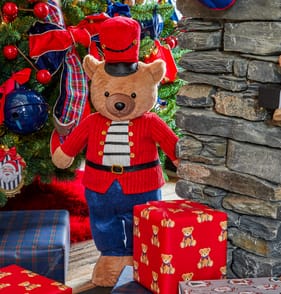 The Lifestyle Edit Timeless Christmas Plush Bear Decoration