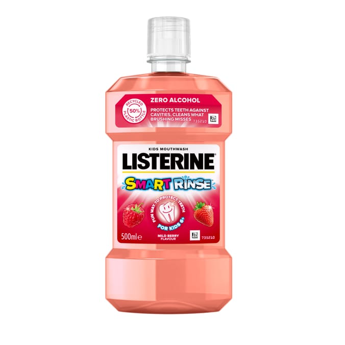 Listerine Smart Rinse Mild Berry Kids Mouthwash 500ml