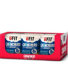 Ufit Crunchers Popped Protein Chips Sea Salt & Vinegar Flavour 35g x 18
