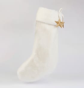 Winter Luxe Faux Fur Stocking - Cream
