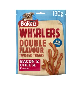 Bakers Whirlers Bacon & Cheese Flavour Dog Treats 6 x 130g