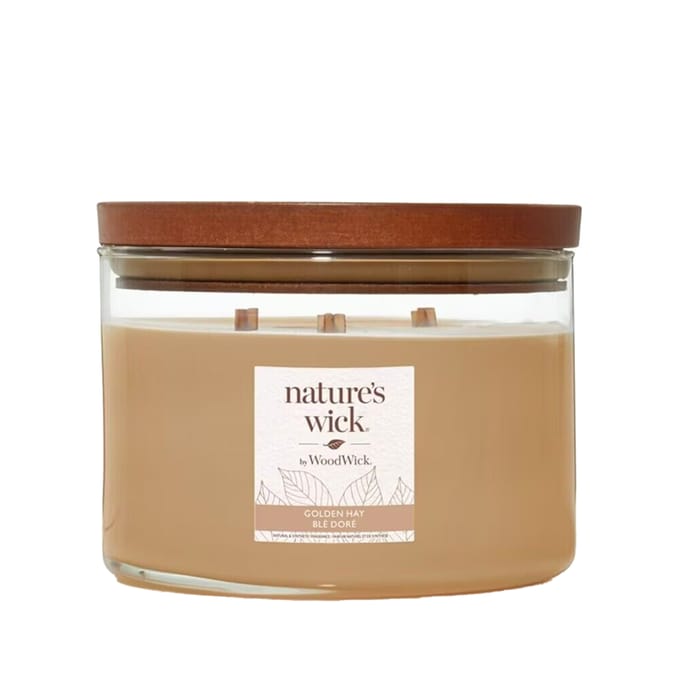 Nature's Wick 3 Wick Candle - Golden Hay