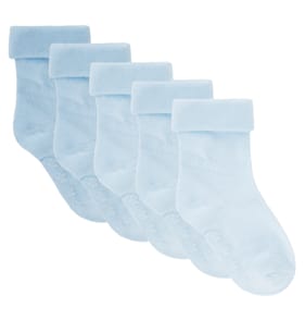 Pure Baby Socks 5 Pack - Blue 6-12 Months