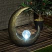 Firefly Glass Stone Solar Light - Half Moon Shape