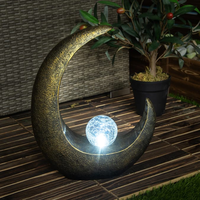 Firefly Glass Stone Solar Light - Half Moon Shape