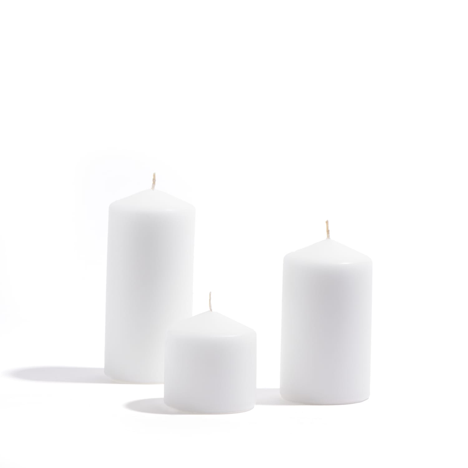 Wickford & Co Unfragranced Mixed Pillar Candle Set Home Bargains