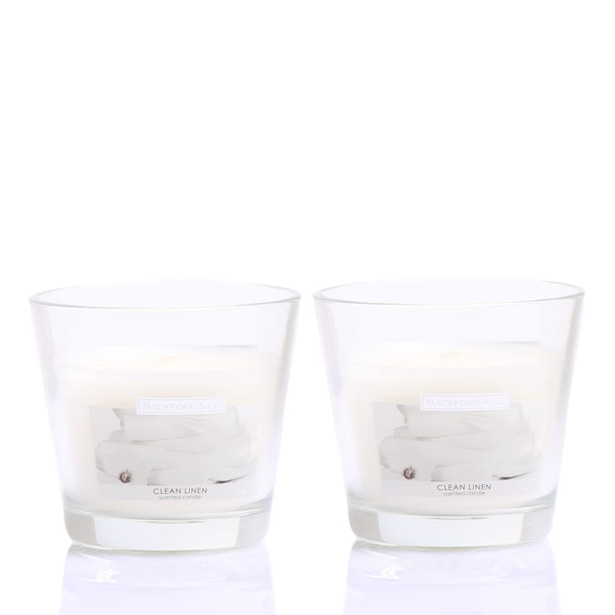 Wickford & Co. Scented Candle 5oz - Clean Linen x2