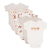 Pure Baby Short Sleeved Beige Bodysuits 5 Pack