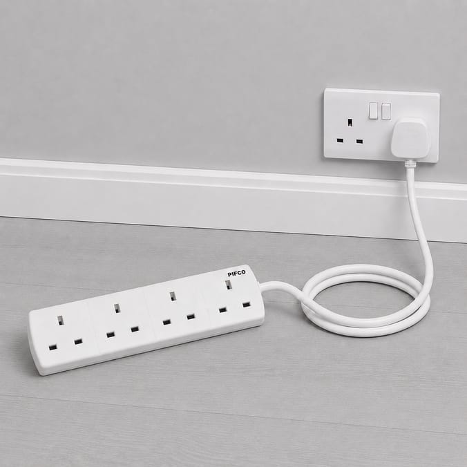 Pifco Extension Socket 2m - 4 Way Gang