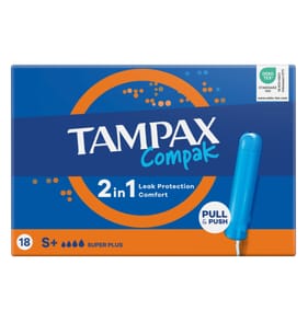 Tampax Compak Super Plus Tampons With Applicator 18 Pack