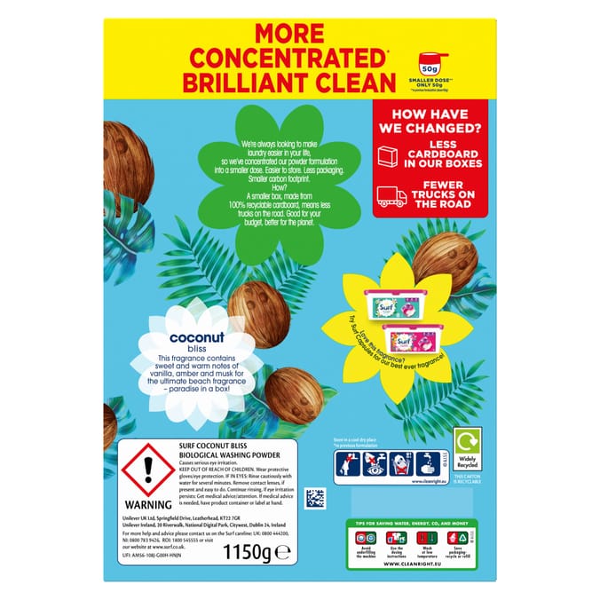 Surf Coconut Bliss Laundry Powder 1.15kg 23 Washes