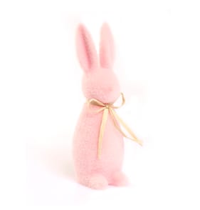 Happy Easter 12'' Flocked Rabbit - Pink