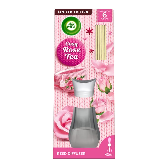 Air Wick Cosy Rose Tea Wine Essential Oils Reeds Diffuser 42ml