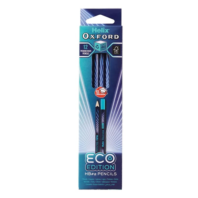 Helix Oxford Cyber Eco Pencils 12 Pack Blue
