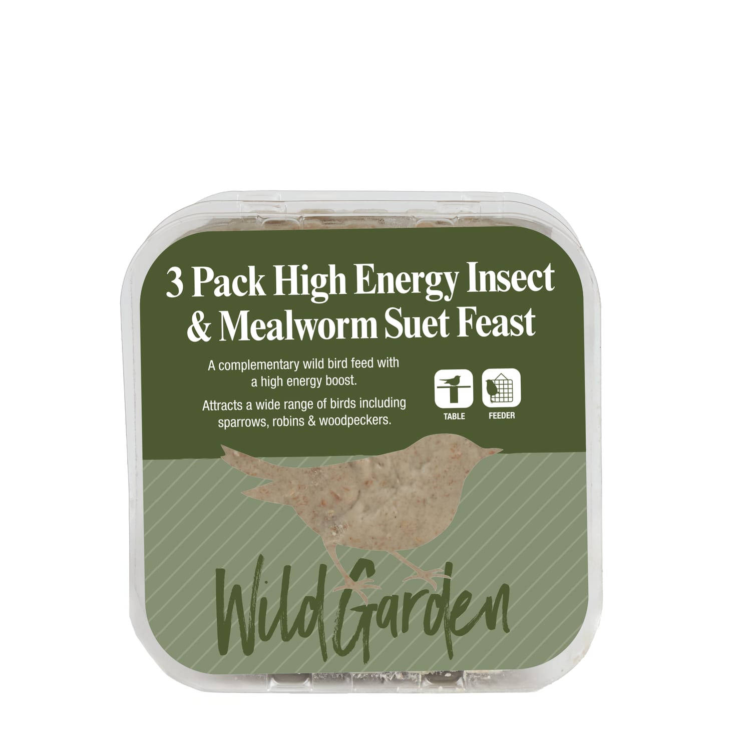 Wild Garden High Energy Insect & Mealworm Suet Feast 3 Pack 840g | Home ...