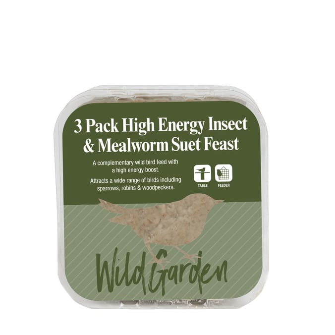 Wild Garden High Energy Insect & Mealworm Suet Feast 3 Pack 840g