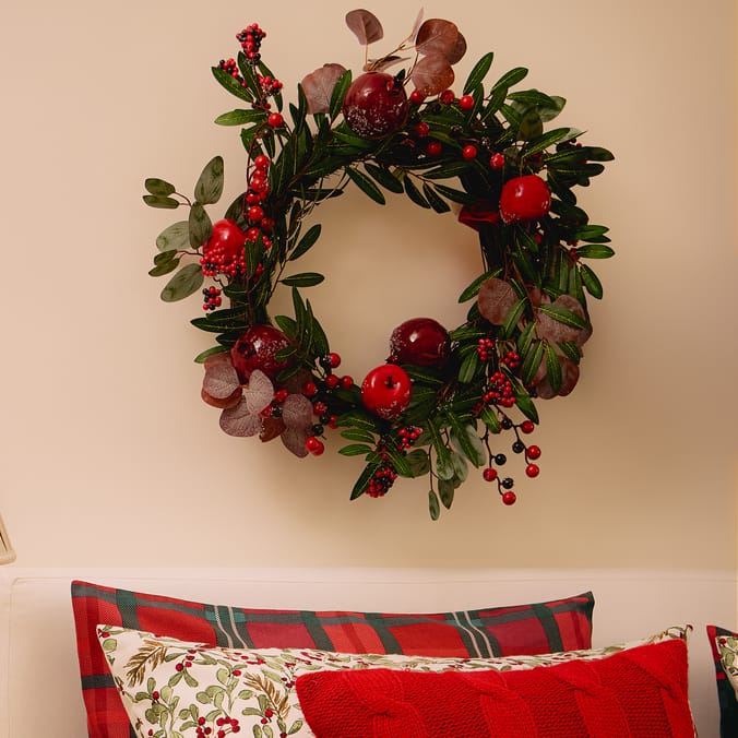 Winter Charm 60cm Pomegranate & Apple Christmas Wreath