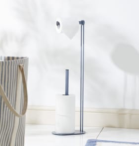 Wire Toilet Roll Holder - Blue