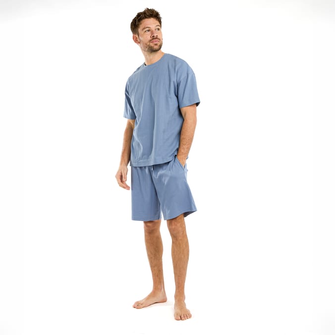 Originals Mens Blue T-Shirt & Shorts Pyjama Set