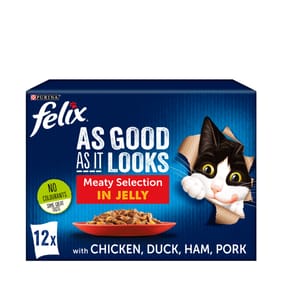 Felix As Good As It Looks Adult Wet Cat Food Meaty Selection in Jelly 12 x 100g