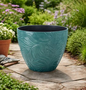 Jardin Leaves Cluster Planter 38cm - Turqiouse